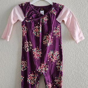tea - Plum Bloom Romper, Size 6-12 months